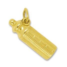 Anhänger Babyflasche in echt Gold, Charm, Ketten- oder Bettelarmband-Anhänger