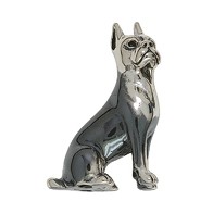 Zierfigur Boxer, Hund in echt Sterling-Silber oder Gold, Standmodell