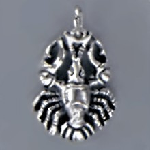 Anhänger Krebs, Sternzeichen, Tierkreiszeichen in echt Sterling-Silber 925 oder Gold, Charm, Ketten- oder Bettelarmband-Anhänger