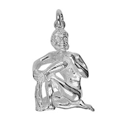 Anhänger Wassermann, Sternzeichen, Tierkreiszeichen in echt Sterling-Silber 925 oder Gold, Ketten- oder Schlüssel-Anhänger