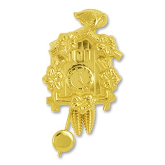Anhänger Kuckucksuhr in echt Gold, Charm, Ketten- oder Bettelarmband-Anhänger