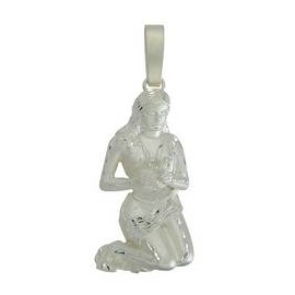 Anhänger Jungfrau, Tierkreiszeichen, Sternzeichen in echt Sterling-Silber 925 oder Gelbgold, Ketten- oder Schlüssel-Anhänger