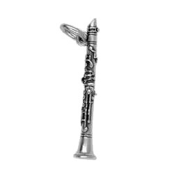 Anhänger Klarinette in echt Sterling-Silber 925 oder Gold, Ketten- oder Schlüssel-Anhänger