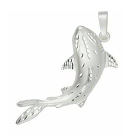 Anhänger Haifisch in echt Sterling-Silber 925, Kettenanhänger oder Schlüssel-Anhänger 