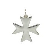 Anhänger Malteser, Johanniter, Amalfi Kreuz in echt Sterling-Silber 925 oder Gold, Charm, Ketten- oder Bettelarmband-Anhänger
