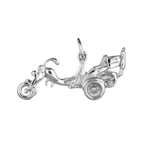 Anhänger Trike in echt Sterling-Silber 925 oder Gold, Charm, Ketten- oder Bettelarmband-Anhänger