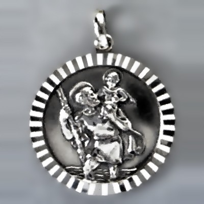 Anhänger Reisepatron Christophorus in echt Sterling-Silber 925 oder Gold, Ketten- oder Schlüssel-Anhänger