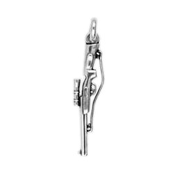 Anhänger Gewehr, Repetierbüchse mit Zielfernrohr in echt Sterling-Silber 925 und Gold, Ketten- oder Schlüssel-Anhänger