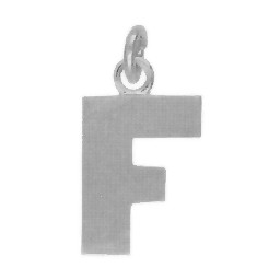Anhänger Buchstabe "F" in echt Sterling-Silber 925 weiß, Ketten- oder Schlüssel-Anhänger
