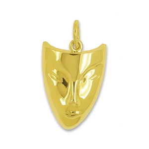 Anhänger Maske in Gelbgold 585, Charm, Ketten- oder Bettelarmband-Anhänger