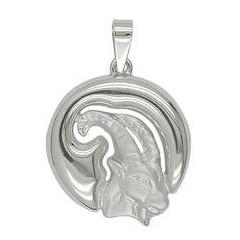 Anhänger Steinbock, Sternzeichen in echt Sterling-Silber 925 oder Gelbgold, Ketten- oder Schlüssel-Anhänger
