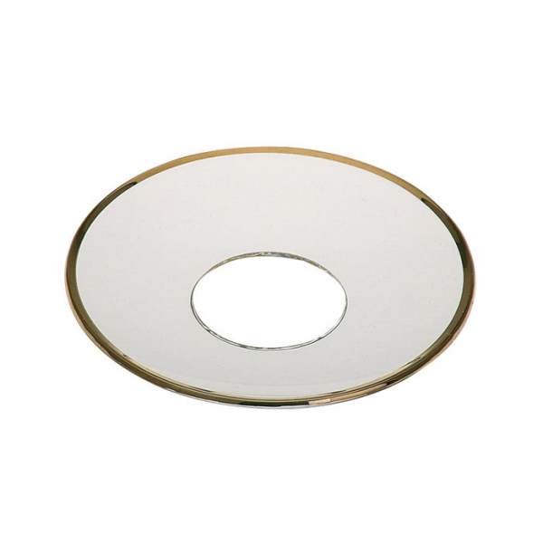 Tropfenfänger aus Kristall-Glas mit Goldrand für Kerzenhalter