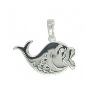 Anhänger Walfisch in echt Sterling-Silber weiß oder Gelbgold, Charm, Kettenanhänger oder Bettelarmband-Anhänger 