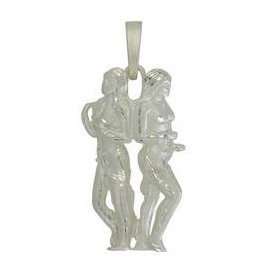 Anhänger Zwillinge, Tierkreiszeichen, Sternzeichen in echt Sterling-Silber 925 oder Gelbgold, Ketten- oder Schlüssel-Anhänger