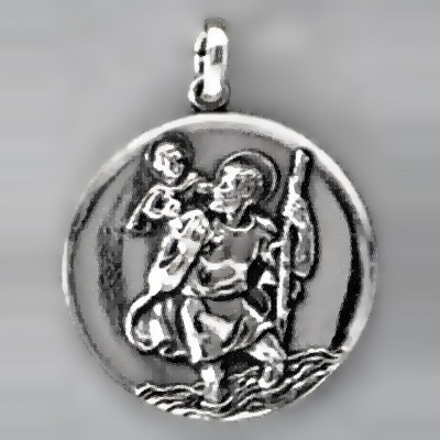 Anhänger Reisepatron Christophoros in echt Sterling-Silber 925 oder Gold, Ketten- oder Schlüssel-Anhänger