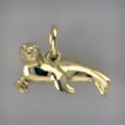 Anhänger Seehund, Robbe in echt Sterling-Silber 925 oder Gold, Charm, Ketten- oder Bettelarmband-Anhänger