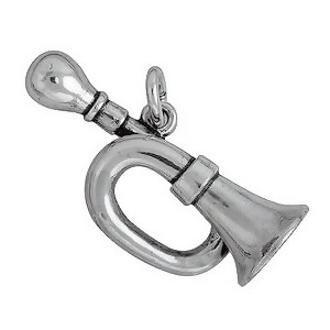Anhänger Hupe in echt Sterling-Silber 925, Ketten- oder Schlüssel-Anhänger