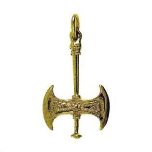 Anhänger Doppelaxt in echt Sterling-Silber 925 oder Gold, Ketten- oder Schlüssel-Anhänger