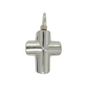 Anhänger, Charm Kreuz in echt Sterling-Silber 925 oder Gold 333 oder 585, Ketten- oder Bettelarmband-Anhänger