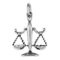 Anhänger Waage, Sternzeichen in echt Sterling-Silber 925 oder Gold, Ketten- oder Schlüssel-Anhänger
