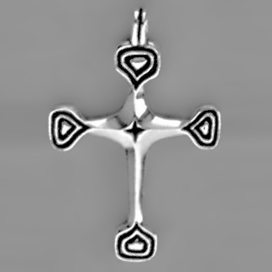 Anhänger Kreuz mit Herzen in echt Sterling-Silber 925 oder Gold, Ketten- oder Schlüssel-Anhänger