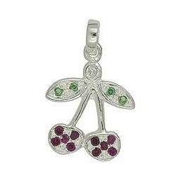 Anhänger Gießkanne in echt Sterling-Silber 925, Charm mit Steinen, Ketten- oder Bettelarmband-Anhänger