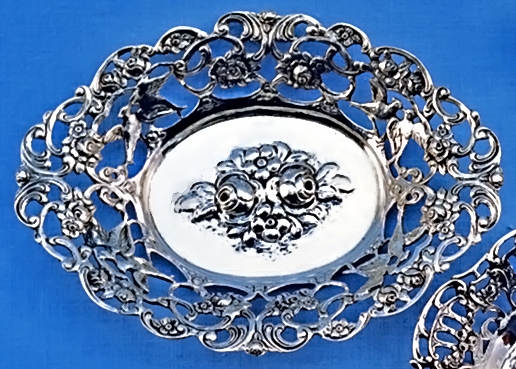 Rosenschale in echt Silber 800, deutsche Handarbeit