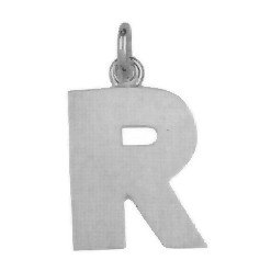 Anhänger Buchstabe "R" in echt Sterling-Silber 925 weiß, Ketten- oder Schlüssel-Anhänger