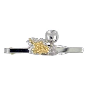 Krawattenhalter, Krawattenschieber Weinglas mit Traube echt Sterling-Silber 925 teilvergoldet, bicolor, zweifarbig
