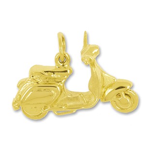 Anhänger Motorroller in echt Sterling-Silber 925 oder Gold, Charm, Ketten- oder Bettelarmband-Anhänger