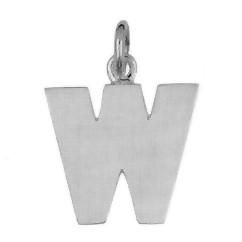 Anhänger Buchstabe "W" in echt Sterling-Silber 925 weiß, Ketten- oder Schlüssel-Anhänger