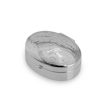 Pillendose in echt Silber 925 oval, graviert