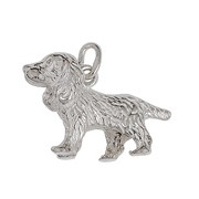Anhänger Cocker Spaniel, Hund in echt Sterling-Silber 925 oder Gelbgold, Charm, Ketten- oder Bettelarmband-Anhänger