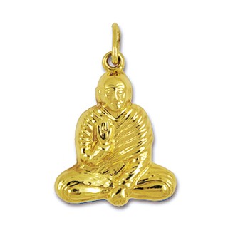 Anhänger Amoghasiddhi Buddha in echt Gold, Charm, Ketten- oder Bettelarmband-Anhänger