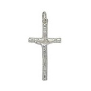 Anhänger Jesus-Kreuz in echt Sterling-Silber 925 oder Gold, Ketten- oder Schlüssel-Anhänger