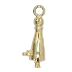 Anhänger Fasskloben mit Edelstein in echt Gold, Charm, Ketten- oder Bettelarmband-Anhänger