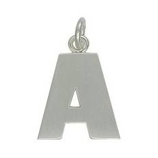 Anhänger Buchstabe "A" in echt Sterling-Silber 925 weiß, Ketten- oder Schlüssel-Anhänger