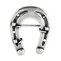 Brosche Hufeisen in echt Sterling-Silber 925