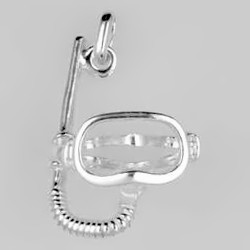 Anhänger Taucherbrille in echt Sterling-Silber 925 oder Gold, Charm, Ketten- oder Bettelarmband-Anhänger