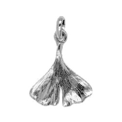 Anhänger Ginkgoblatt in echt Sterling-Silber 925 oder Gold, Charm, Ketten- oder Bettelarmband-Anhänger