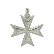 Anhänger Malteser, Johanniter, Amalfi Kreuz in echt Sterling-Silber 925, Ketten- oder Schlüssel-Anhänger