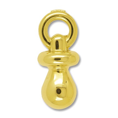Anhänger Babyschnuller in echt Gold, Charm, Ketten- oder Bettelarmband-Anhänger