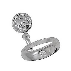 Taufring mit Engelplättchen und Zirkoniastein in echt Sterling-Silber 925