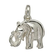 Schlüsselanhänger Elefant in echt Sterling-Silber weiß oder Gelbgold, Kettenanhänger