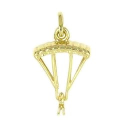 Anhänger Skydiver, Fallschirmspringer in echt Sterling-Silber 925 oder Gold, Charm, Ketten- oder Bettelarmband-Anhänger