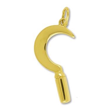 Anhänger Sichel in echt Sterling-Silber 925 oder Gold, Charm, Ketten- oder Bettelarmband-Anhänger