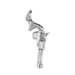 Anhänger Perkussionsrevolver in echt Sterling-Silber 925 oder Gold, Charm, Ketten- oder Bettelarmband-Anhänger