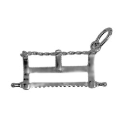 Anhänger Gestell-, Spannsäge in echt Sterling-Silber 925 oder Gold, Charm, Ketten- oder Bettelarmband-Anhänger