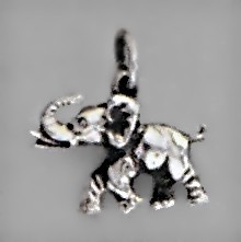 Anhänger Elefant in echt Sterling-Silber oder Gelbgold, Charm, Kettenanhänger oder Bettelarmband-Anhänger 