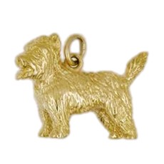 Anhänger West Highland White Terrier, Hund in echt Sterling-Silber 925 oder Gold, Ketten- oder Schlüssel-Anhänger